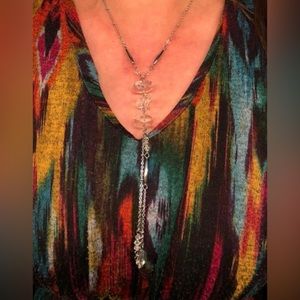 Gorgeous Custom designed sterling and glass bead lariat necklace